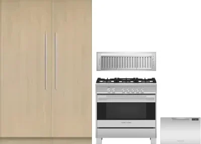 5 Piece Package Includes Refrigerator, Freezer, Range, Hood And Dishwasher